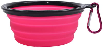 Mersjo - Silicoon Opvouwbare Reisvoerbak - Roze - 350 ml - Geschikt voor Reizen en Lange Wandelingen