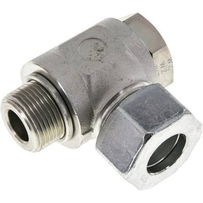 25S & G1'' Verzinkt Stalen Swivel Joint Snijringkoppeling Buitendraad 250bar Draaibaar ISO 8434-1