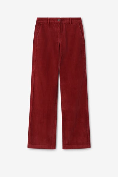 Sissy-Boy - Donkerrode straight leg corduroy broek