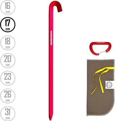 Tentharingen Aluminium 17 cm - 16x Rotspennen voor Tent met PegPull® - Incl Haringzak & Carabiner - Haringboer®