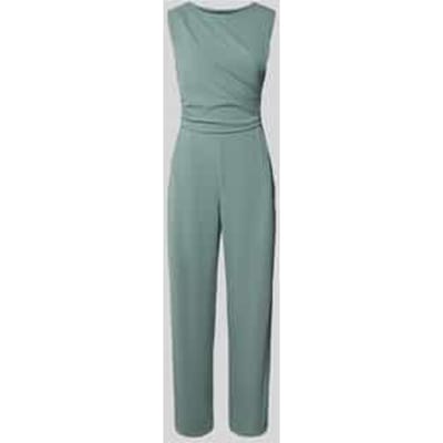 Jumpsuit met ronde hals en plooien