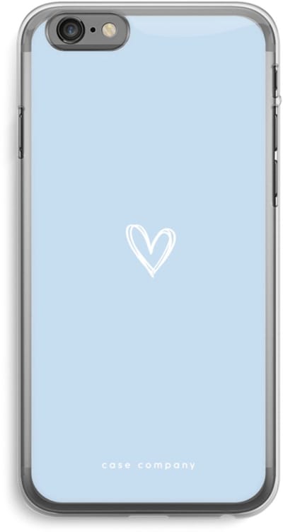 Case Company® - Hoesje geschikt voor iPhone 6 PLUS / 6S PLUS hoesje - Klein Hart Blauw - Soft Cover Telefoonhoesje - Bescherming aan alle Kanten en Schermrand