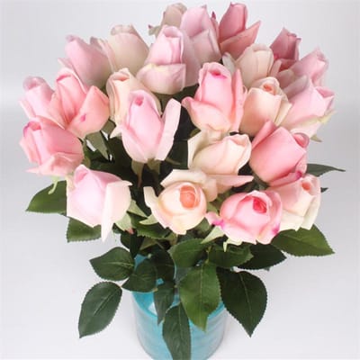 11 stuks/partij Verse Roos Kunstbloemen Echte Aanraking Roos Bloemen Huisdecoraties Voor Bruiloft Feest Verjaardagscadeaus