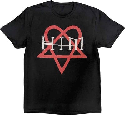 Him - Heartagram Heren T-shirt - L - Zwart