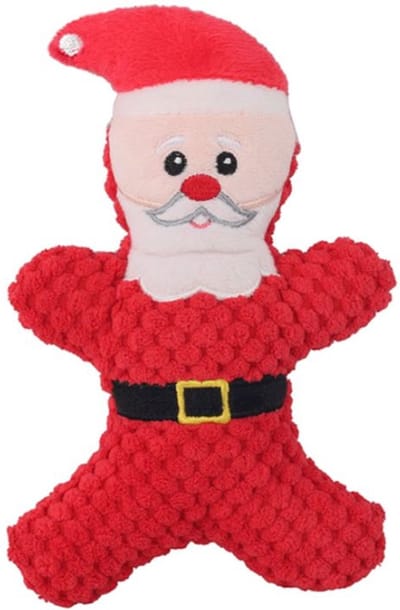 Hondenspeelgoed - Kerst Hondenknuffel - Kerstman - Rood - 20 x 12 cm