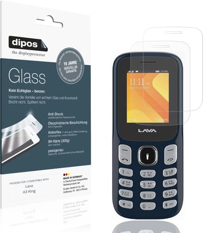 dipos – 2x Matte Pantserfolie geschikt voor Lava A3 King | 9H Screenprotector
