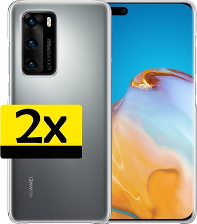 Hoesje - 2 Stuks - Geschikt voor Huawei P40 - Sterk & Shockproof - Case Siliconen - Back Cover - Telefoon Hoes - Telefoonhoesjes - Transparant