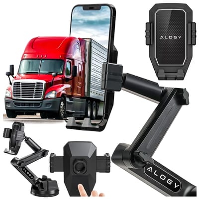 Autohouder voor Telefoon 7.2  Voor Bus Vrachtwagen Graafmachine Auto Lange 43cm Voor Ruit Dashboard Alogy Zwart