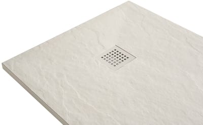 Kunststof Composiet Douchebak Beige - Inclusief Sifon en Rooster - Antislip - Inkortbaar - 80x90x3 cm