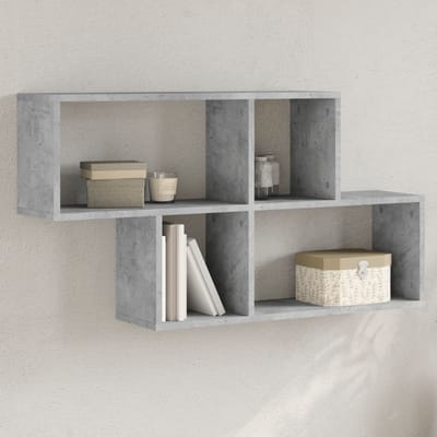 vidaXL - Wandschap - 100x20x53 - cm - bewerkt - hout - betongrijs