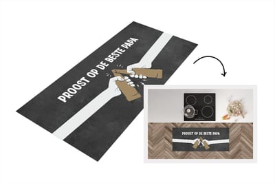 Keukenloper - Loper keuken - Vaderdag pakket - Papa - Quote - Proost op de beste papa - Spreuken - 120x50 cm - Keukenloper vinyl