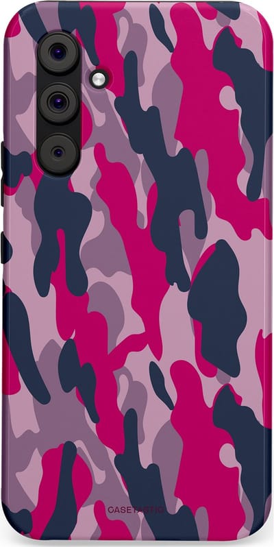Casetastic hoesje geschikt voor Samsung Galaxy A54 (2023) 5G - Dubbellaagse bescherming - Urban Pink Camo - Fashion Case - Lila Roze Donkergrijs Grijs