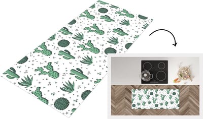 Keukenloper - Loper keuken - Patronen - Cactus - Planten - Vetplant - 120x50 cm - Keukenloper vinyl