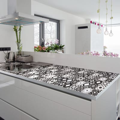 Zelfklevende tegelmuurstickers voor keuken en badkamer - 30 Carvallo cementtegel meubelstickers - 30 stickers 20x20cm