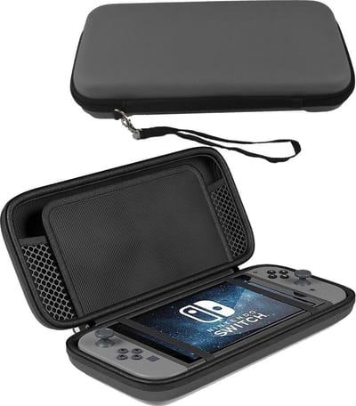 Hoes Geschikt voor Nintendo Switch OLED Case Hard Cover Bescherm Hoesje Koord - Case Geschikt voor Nintendo Switch OLED Hoes - Grijs