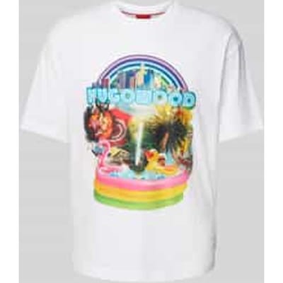 T-shirt met labelprint, model 'Duwood'