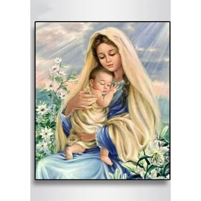 Diamant schilderij religie volledige foto Strass 5D Diy diamant borduurwerk kruissteek 20X30CM beige