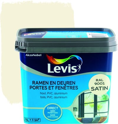 Levis Ramen en Deuren Verf - Satin - Cream (Ral 9001) - 0.75L