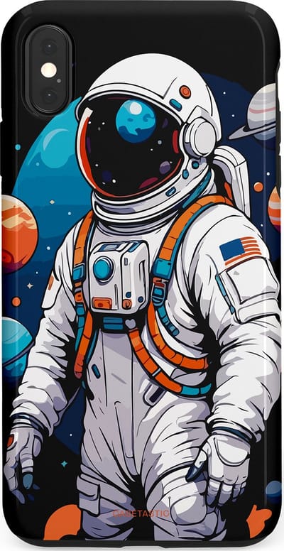 Casetastic Hoesje Geschikt voor Apple iPhone Xs Max - Stijlvolle Beschermende Duo-layer Case - Astronaut in space