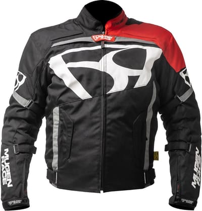 MUGENRACE Aggressore-T Zwart Wit Fluo Gele Waterdichte Textieljas - Jas