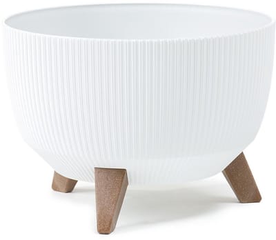 HowHomely Rosa Serie - Bloempot - Wit - Gerecycled Materiaal - Incl. Nootjes