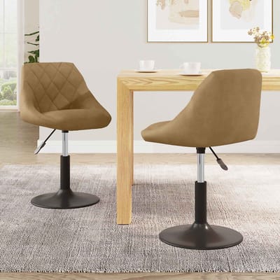 vidaXL Draa Stoelen 2 st Kunstleer Bruin 46 x 44 x 77,5 cm