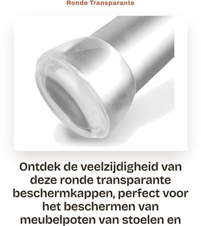 Dailygoods- Beschermkappen Transparant - 4 Stuks - 28 mm - Duurzaam - Kunststof - Voor Meubelpoten - Bescherming Tegen Krassen - Meubelbescherming