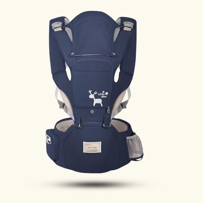 Aiebao Baby Draagzak Buik/Rug babydrager met zacht zitje (little deer) - Blauwe
