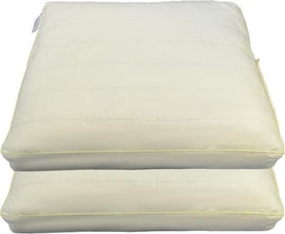 Kapok Box Hoofdkussen Set (2 Stuks) - 100% Java Kapok - 50x60x10 cm - Ecru