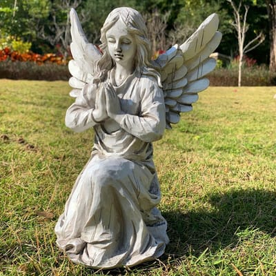 Dailygoods- Engel Waterdicht Beeldje - Decoratie voor Tuin - Ornament voor Terras - Gazon Decoratie - Huiswarming Cadeau - Religieuze Sculptuur - Tuindecoratie