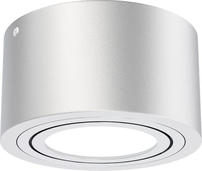 Briloner Leuchten TUBE - opbouwlamp - plafondlamp LED 5 W - reflector kantelbaar - 470 Lumen - 3.000 Kelvin - zilver - Ø 9cm