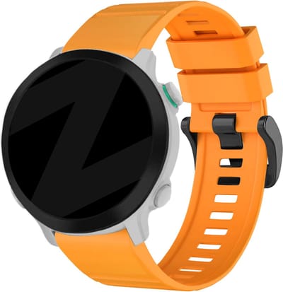 Bandz siliconen band met gesp geschikt voor Garmin Fenix 5 (Plus) / 6 (Pro) / 7 / 8 - 47mm / E / Forerunner 745 / 935 / 945 / 955 / 965 / Quatix 5-6-7 - Hoogwaardig siliconen smartwatch bandje - Silicone band met gespsluiting - oranje