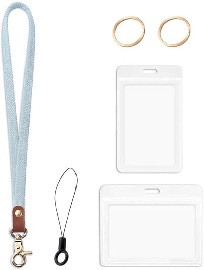 MTTproducts- ID-kaarthouder met koord - sleutelkoord/sleutelhanger - kaarthoes - nekkoord - duurzaam materiaal - transparante hoesjes - Sleutelband