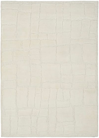 Nourison Blanco Ivory BLO02 Vloerkleed - 160 x 226 cm - Ivoor,Wit - Rechthoekig - Wol - Eetkamer, Woonkamer, Slaapkamer - Geometrisch, Effen - Scandinavisch, Boho, Modern