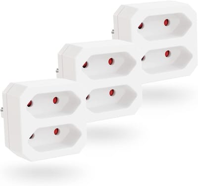 MKSS® Dubbele Stekker voor Stopcontact - Tweeweg Stekker - Verdeelstekker - Stopcontact Splitter - Wit