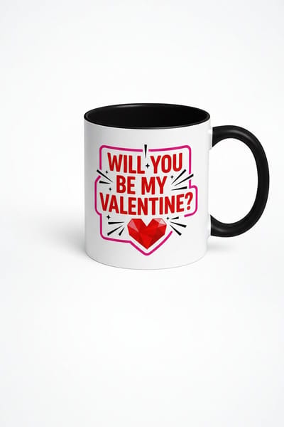 Valentijn Mok 'Will You Be My Valentine?' - Romantisch Cadeau met Hart Design