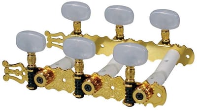 Boston 129-G Machine Heads voor Klassieke Gitaar - Nylon Schacht, Goud, Parelmoeren Knoppen
