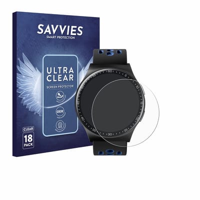 Savvies - Screenprotector voor Reebok Pulse Smartwatch - Folie Beschermfolie transparant 18 Stuks