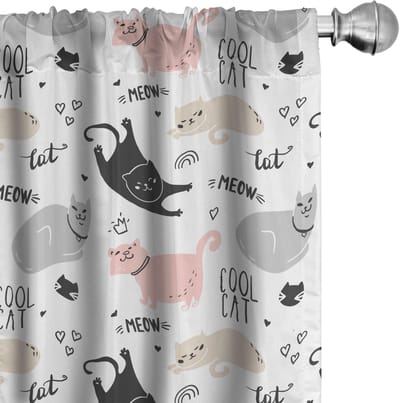 ABAKUHAUS – 2-delige Voorhangen 75x225 cm – Beige – Lichtroze – Microvezel