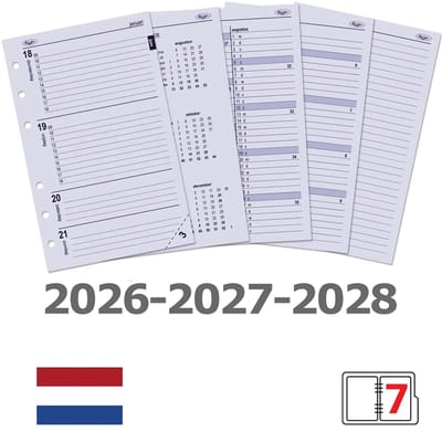 Kalpa 6227-26-27-28 150 x 95 mm Senior Agendaplanner Vulling 1 Week per 2 Paginas NL 2026 2027 2028