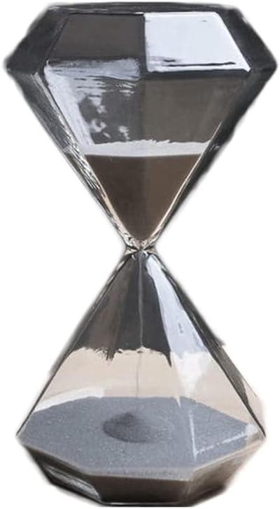 Zandloper Timer - Zandklok - Tijdbeheer Hulpmiddel - Modern Scandinavisch Design - 5 15 30 Minuten - Grijs Zand