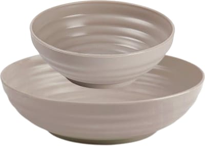 Plasticforte Kommetjes/schaaltjes - 12x stuks - dessert/ontbijt/soep - kunststof - Taupe