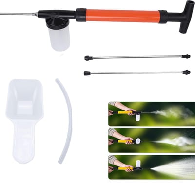 Diatomeeënaarde Poederverstuiver - Poederverstuiver Pro - Plantenspuit - Inclusief accessoires - Bestuiver - Fruitbloeiende bestuivingstool - Lavameel verstuiver - poederverstuiver - met Push-Pull Luchtpomp - oranje kleur