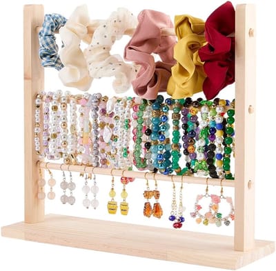 Armband Displaystandaard - Sieradenhouder - Winkelpresentatie - Modulair Ontwerp - 32x10x3.5cm - Geblancheerd Amandel