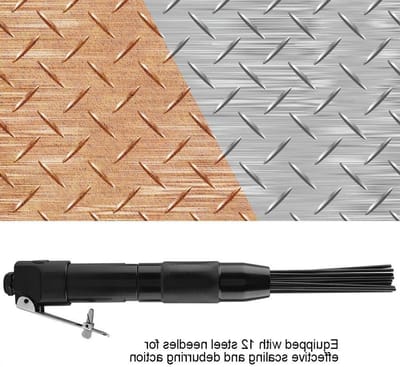 Dailygoods - Needle Remover - Effectief tegen roest en verf - 32.5 cm - Carbon staal - Voor professioneel gebruik - 12 naald uitvoering