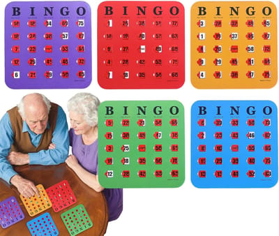 Bingo kaarten - Speelkaarten - Groepsactiviteit - Schuifvenster ontwerp - 5 stuks - Niet gespecificeerd