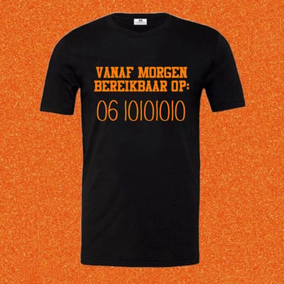 Shirt Koningsdag | Oranje Kleding | WK Feestkleding dames en heren-vanaf morgen bereikbaar op met 06 nummer | Maat S
