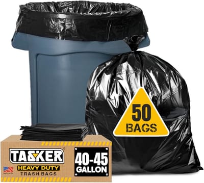 Extra Grote Zwarte Vuilniszakken 40-45 Gallon - 50 Stuks Met Trekbanden