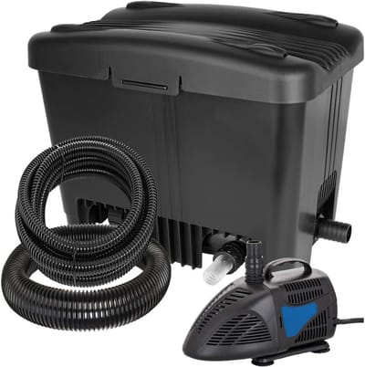 RONN® Vijverfilter – Vijverfilter Complete Set – Vijver Filter tot 10,000 Liter – Zwart - 46cm x 29cm x 36cm