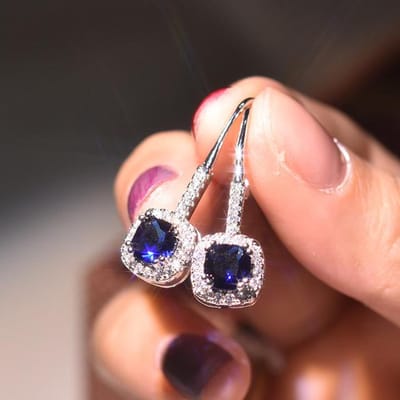 S925 Zilveren Sterling 1 Karaat Diamanten Oorbel Voor Vrouwen Blauwe Saffier Robijn Topaas Zilveren Sieraden Edelsteen Diamanten Oorstekers blauw